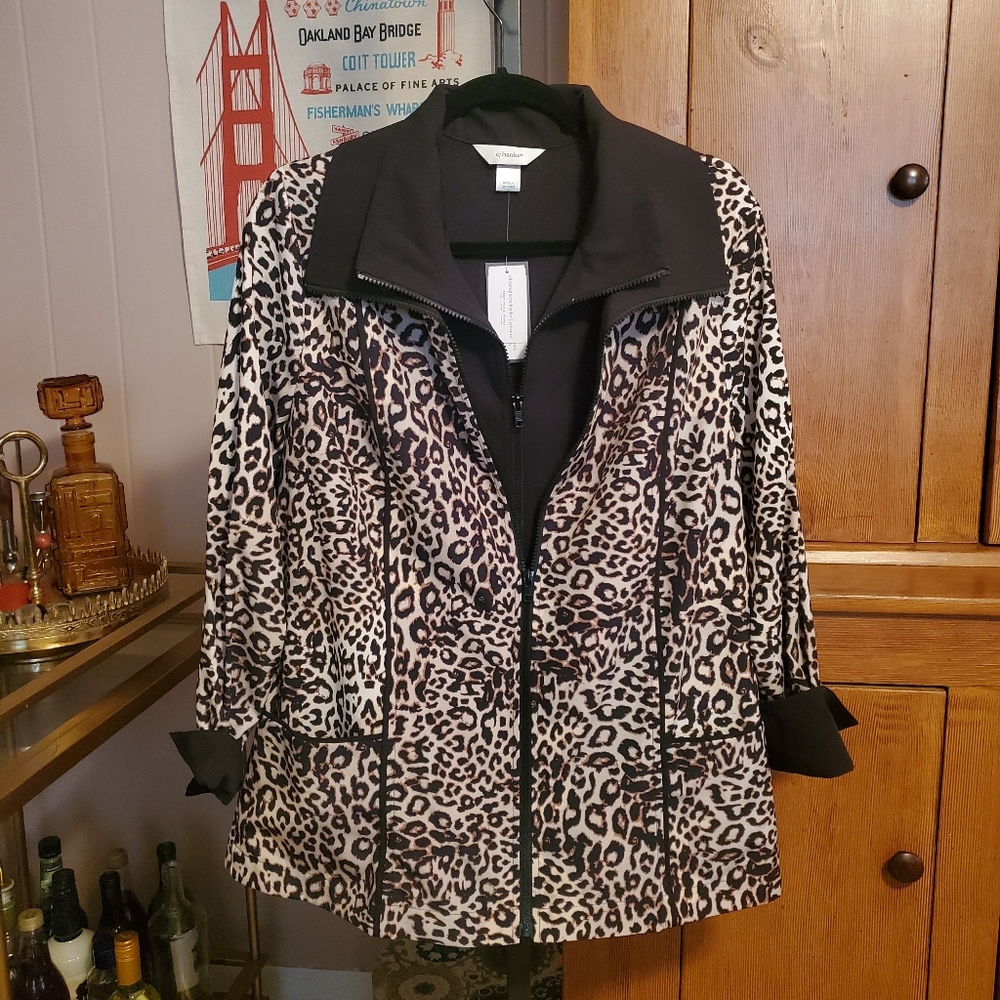 CJ Banks Set Vest Jacket Leopard Black